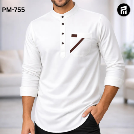 Premium Full Sleeve Katua (White) - PM 755